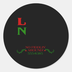 Sticker Rond Pizza No Fiddlin De Little Nero Autour