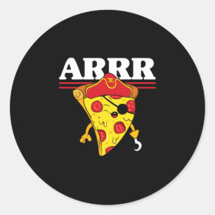 Sticker Rond Pizza pour garçonnet pirate boucanier des Caraïbes