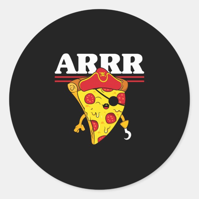 Sticker Rond Pizza pour garçonnet pirate boucanier des Caraïbes (Devant)
