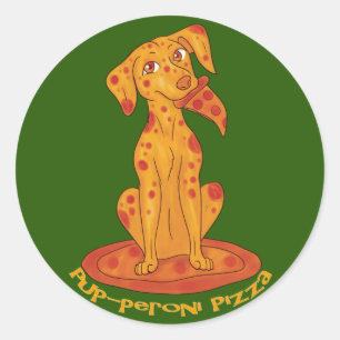 Sticker Rond Pizza Puppy
