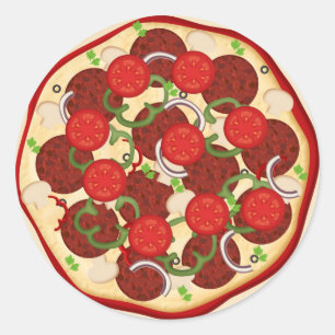 Sticker Rond Pizza Supreme