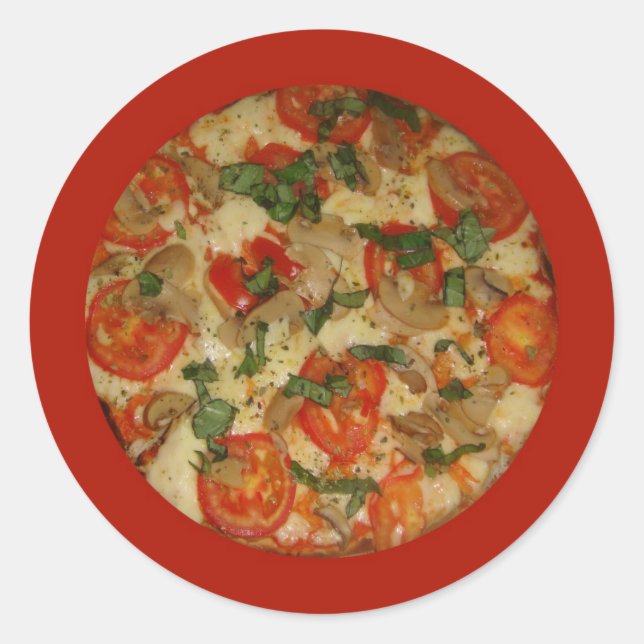 Sticker Rond Pizza Time - Commandez une pizza ! (Devant)