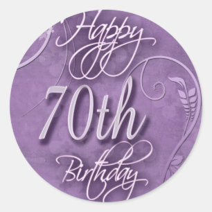 Sticker Rond Pizzande violette pour 70e anniversaire