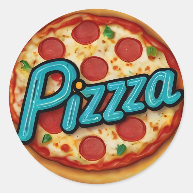 Sticker Rond Pizzeria italienne Pizza Cuisine ou Restaurant (Devant)