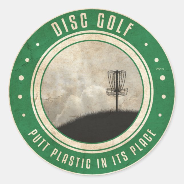 Sticker Rond Placer Le Plastique À Sa Place (Devant)