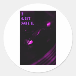 Sticker Rond Places violettes J'Ai L'Autocollant Soul Text