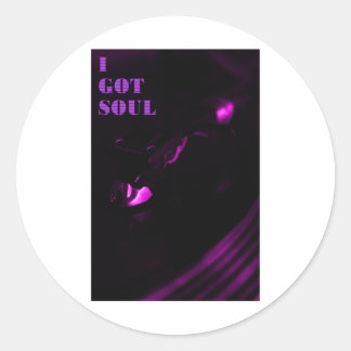 Sticker Rond Places violettes J'Ai L'Autocollant Soul Text