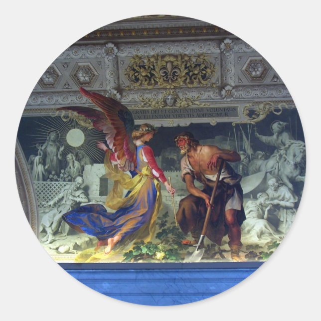 Sticker Rond Plafond au musée du Vatican à Rome (Devant)