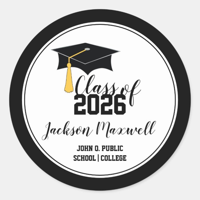 Sticker Rond Plafond de diplôme avec classe Tassel de 2023 (Devant)