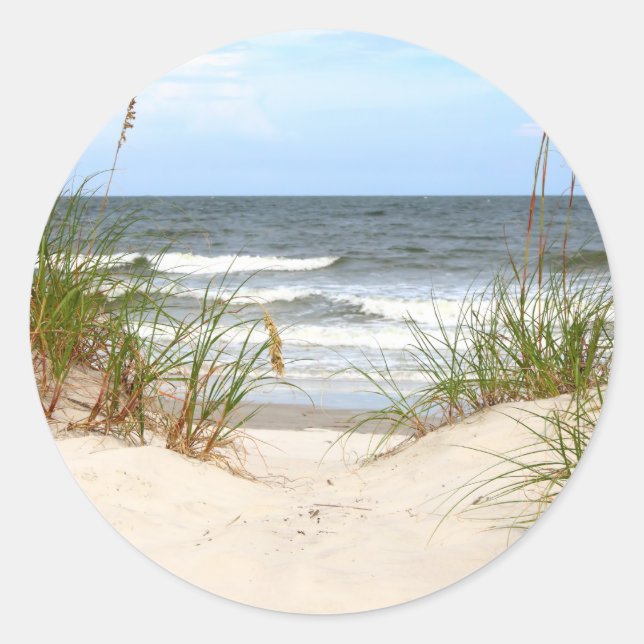 Sticker Rond Plage (Devant)