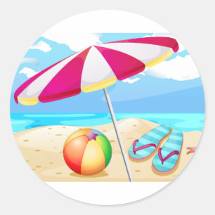 Sticker Rond Plage