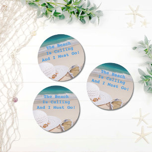 Sticker Rond Plage Amusante Appelle Vibes Tropicales