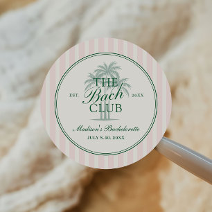 Sticker Rond Plage aux palmiers Club de Bachelorette Week-end