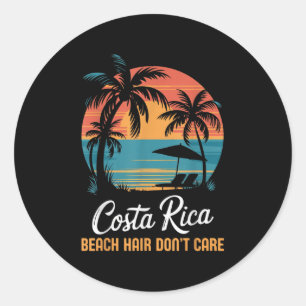Sticker Rond Plage Cheveux Pas De Soin Vacances Tropical Pura V
