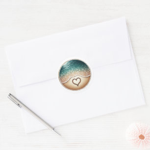Sticker Rond Plage d'amour