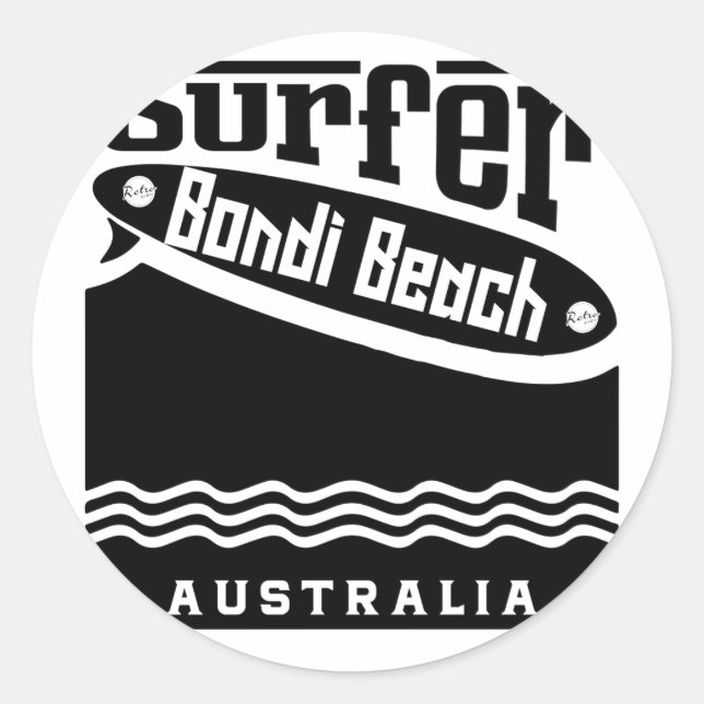 Sticker Rond Plage de Bondi (Devant)