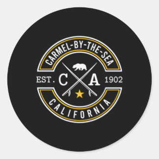 Sticker Rond Plage De Californie À Carmel-By-The-Sea