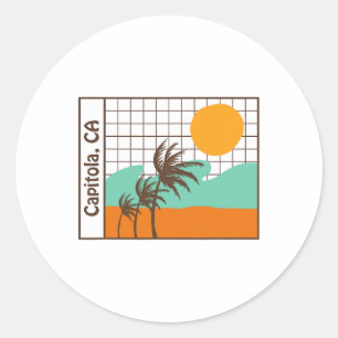Sticker Rond Plage de Capitola California