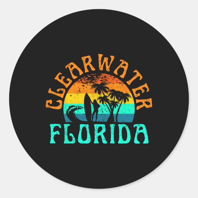 Sticker Rond Plage de Clearwater (Devant)