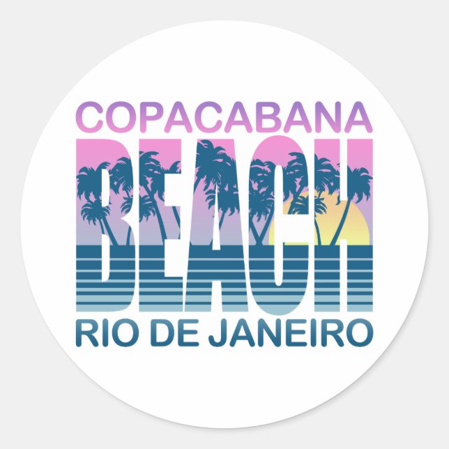 Sticker Rond Plage de Copacabana (Devant)