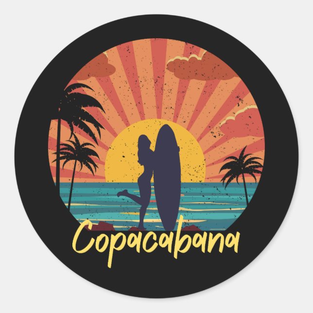 Sticker Rond Plage de Copacabana (Devant)