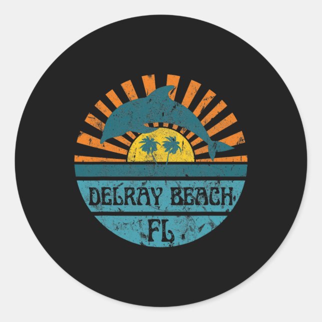 Sticker Rond Plage de Delray (Devant)