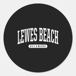 Sticker Rond Plage de Lewes Delaware Vacances à l'américaine De