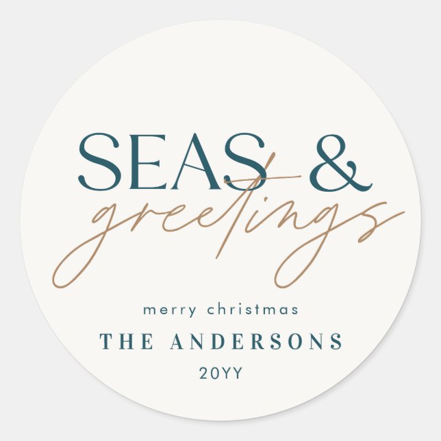 Sticker Rond plage de l'océan moderne photo famille (Devant)