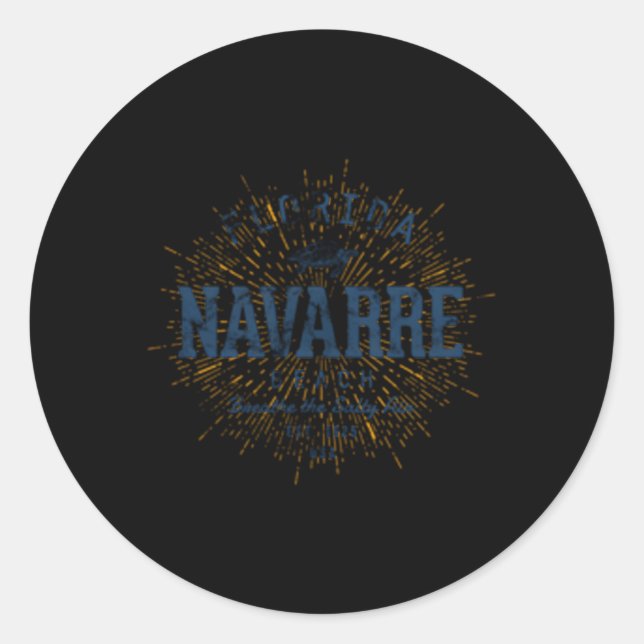 Sticker Rond Plage de Navarre (Devant)
