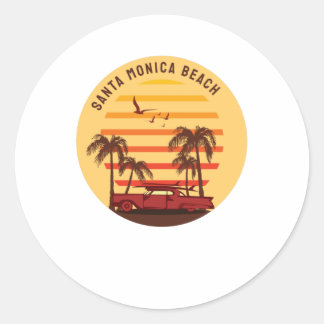 Sticker Rond Plage de père Noël Monica