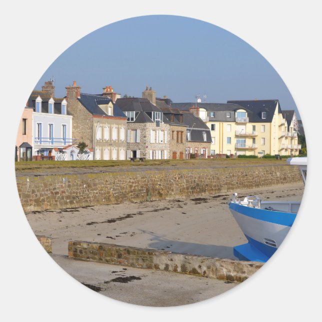 Sticker Rond Plage de Saint-Vaast-la-Hougue en France (Devant)
