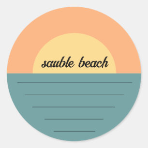 Sticker Rond Plage de Sauble Ontario Canada Plage de plage de l