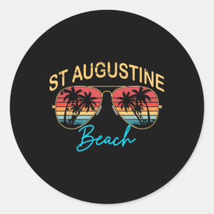 Sticker Rond Plage de St Augustine Floride Hommes Femmes Souven