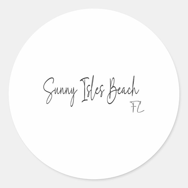 Sticker Rond Plage de Sunny Isles Floride Ca Rétro  (Devant)