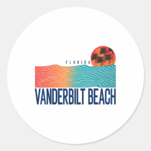 Sticker Rond Plage de Venise Californie Hommes Surfant Femmes
