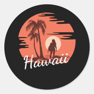 Sticker Rond Plage d'Hawaii
