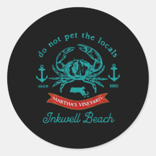 Sticker Rond Plage Inkwell Marthas Vineyard Souvenir de vacance