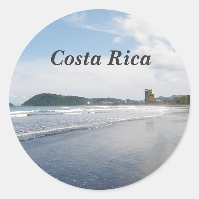 Sticker Rond Plage Jaco au Costa Rica (Devant)