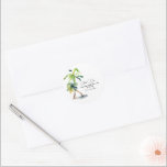 Sticker Rond Plage, Palmiers, Mariage Océan<br><div class="desc">J'espère que vous apprécierez ces Stickers Classic Round avec ces magnifiques Plage Scène,  Palmiers,  & Océan Bleu sur eux. Vous pouvez CHANGER TOUTES LES INFORMATIONS PERSONNELLES sur le Sticker rond pour répondre à vos besoins. Profitez-en ! https://www.zazzle.com/store/dazzlingpaperitems</div>