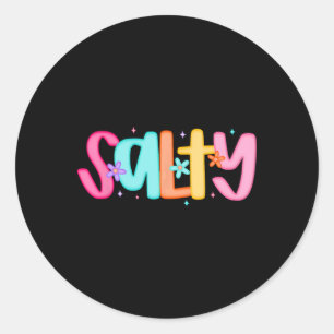 Sticker Rond Plage salée d'Hawaii Coquillages soleil drôle été