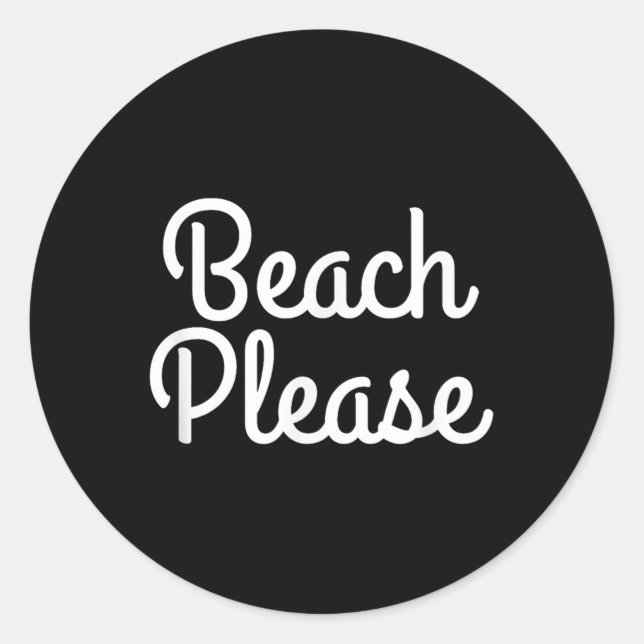 Sticker Rond Plage S'Il Vous Plaît T Chemise (Devant)
