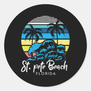 Sticker Rond Plage St. Pete Vibes Tropicales Floride Souvenir V