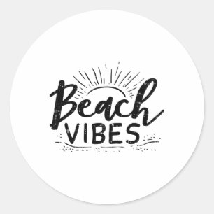 Sticker Rond Plage Vibes Soleil Relaxant Hola Plages Été Vacati