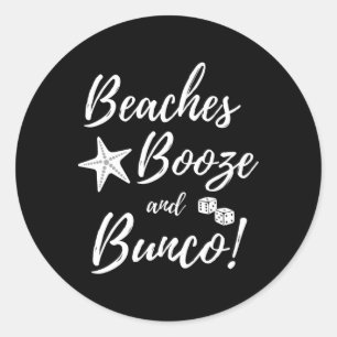 Sticker Rond Plages Booze Et Bunco Dice Été
