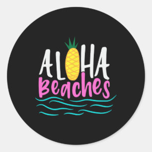 Sticker Rond Plages d'Aloha Hawaii Beach Vacances d'été Hommes