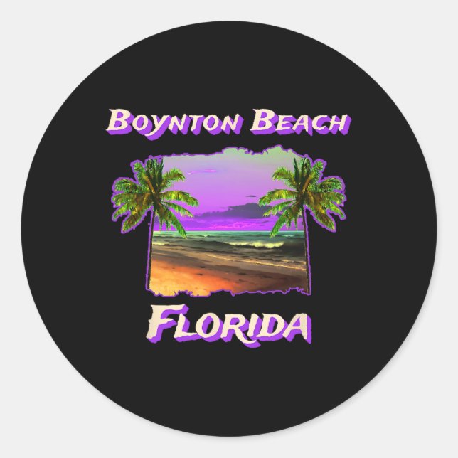 Sticker Rond Plages De Boynton Beach Floride (Devant)