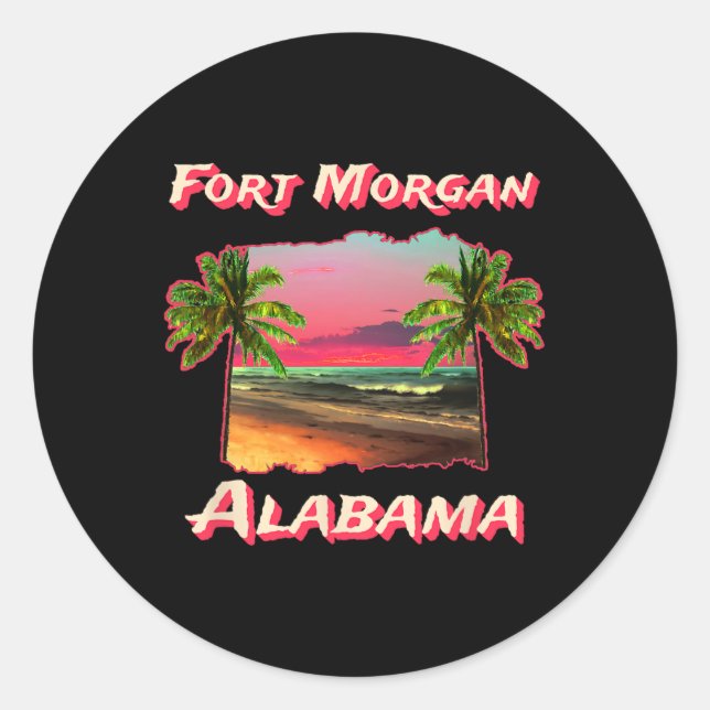 Sticker Rond Plages De Fort Morgan Alabama (Devant)