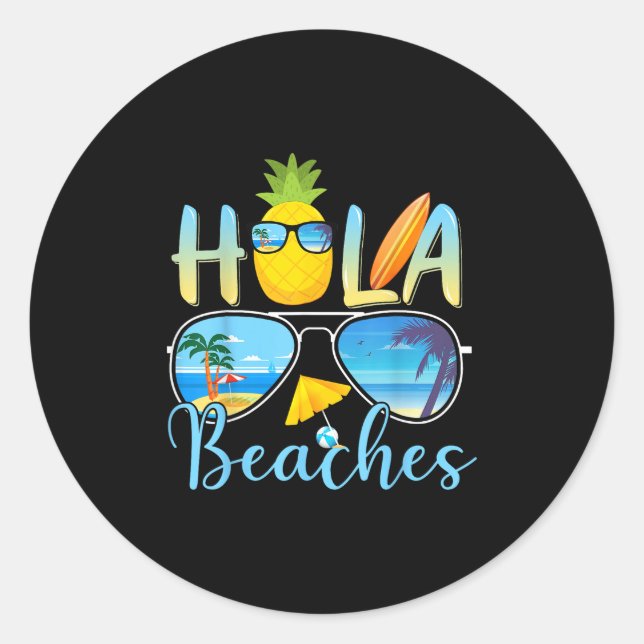 Sticker Rond Plages de Hola Funny Plage vacances été (Devant)