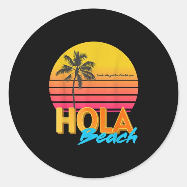 Sticker Rond Plages de Hola Vacances été (Devant)