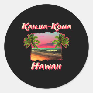 Sticker Rond Plages De Kailua-kona Hawaii